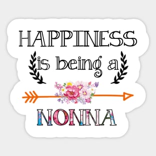 Happiness is being Nonna floral gift Sticker